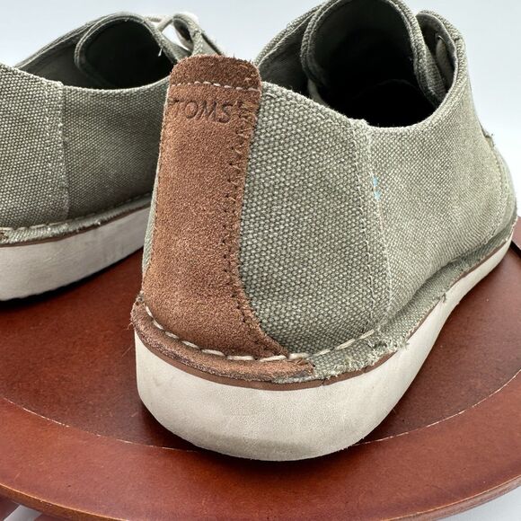 TOMS Preston Canvas Shoes  Men\'s 10.5 Laces Khaki Green Casual Everyday School main image 10
